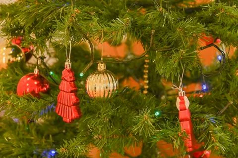 Christmas tree decorated Stock Photos