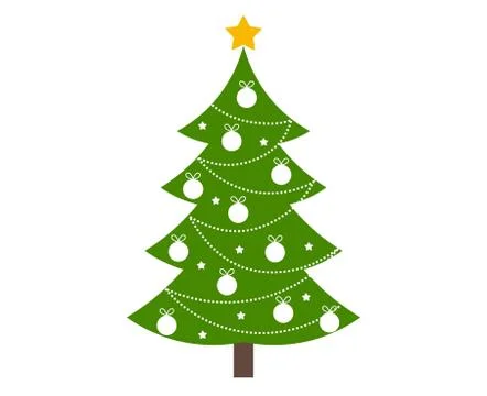 Christmas tree decorated on white. Vector illustration. Stock Illustration