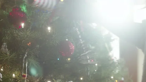 Christmas Tree Decorating 6K 48FPS SLO-MO Video stock 144464168
