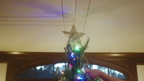 Christmas Tree Decorating 6K 48FPS SLO-MO Video stock 144464191