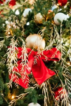 Christmas tree decoration background Stock Photos