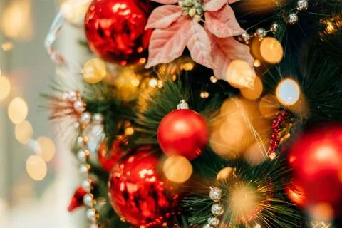 Christmas tree decoration background Stock Photos