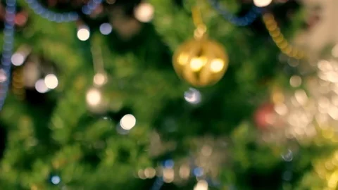 Christmas tree decoration close up Video stock 80990944