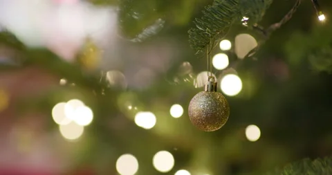 Christmas tree decoration close up Stock Footage 132883524