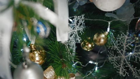 Christmas tree decoration close up Stock Footage 144526574