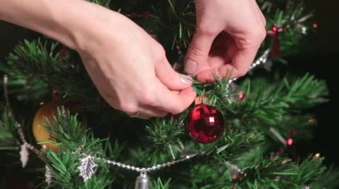 Christmas tree decoration Video stock 56985597