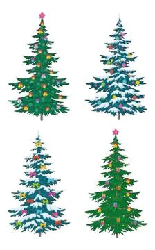 Christmas tree with decoration Stock-Illustration