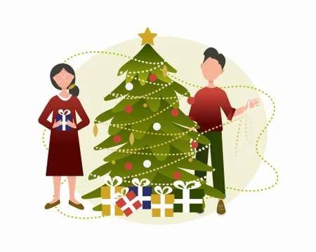 Christmas tree decoration Stock Illustration