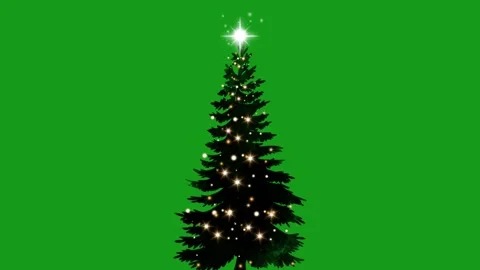 Christmas tree decoration motion graphics with green screen background Stock Footage 207737053
