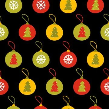Christmas tree decoration seamless pattern Illustrazione stock