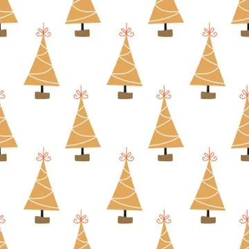 Christmas tree decoration seamless pattern Stock Illustration