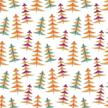 Christmas tree decoration seamless pattern Stock Illustration