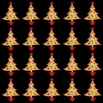 Christmas Tree Decoration Seamless Pattern Abstract Design Stock Illustration
