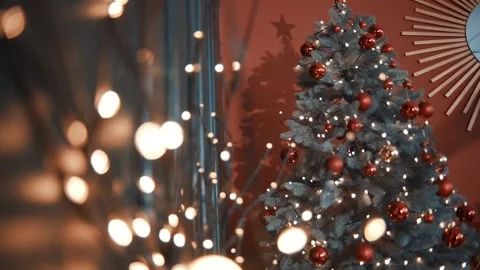 Christmas tree decoration, smooth motion camera Stock Footage 262330061