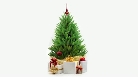 Christmas tree decoration on white background Stock Footage 12528876