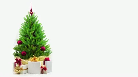Christmas tree decoration on white background Stock Footage 12532015