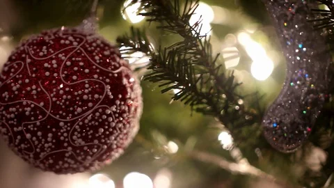 Christmas Tree Decorations 1 Stock Footage