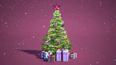 Christmas tree with decorations. 3d illustration 스톡 동영상 140485196