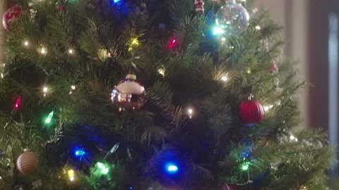 Christmas Tree Decorations 6K 48FPS SLO-MO Video stock 144463636