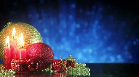 Christmas tree decorations and glitters loopable Stock Footage 54649635