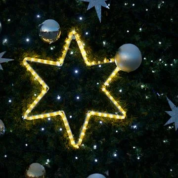 Christmas tree with decorations. Background for winter and Christmas holidays Stock-Fotos