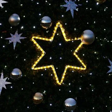 Christmas tree with decorations. Background for winter and Christmas holidays Stock Photos