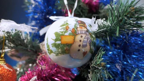 Christmas tree decorations with bokeh on the background Stock-Footage 117369439