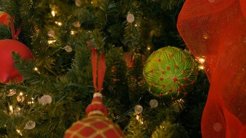 Christmas tree decorations close up Stock-Footage 122399852
