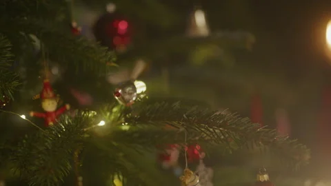 Christmas tree with decorations. Close up Stock Footage 265440010