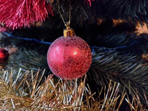 Christmas tree with decorations - close up Stock Photos