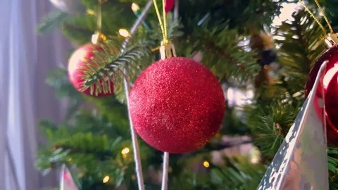 Christmas Tree Decorations Closeup Stock Footage 259168544
