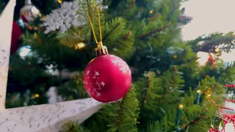 Christmas Tree Decorations Closeup Stock Footage 259168550