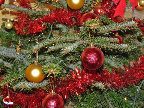 Christmas tree with decorations - colors 库存照片