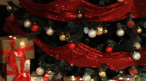 Christmas tree with decorations. Video stock 35595352