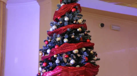Christmas tree with decorations. Video stock 35595388
