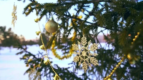 Christmas tree with decorations Video stock 83293830