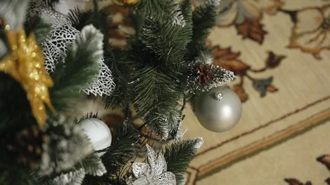 Christmas tree with decorations Stock Footage 125756351
