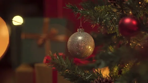 Christmas tree decorations Stock Footage 143844264