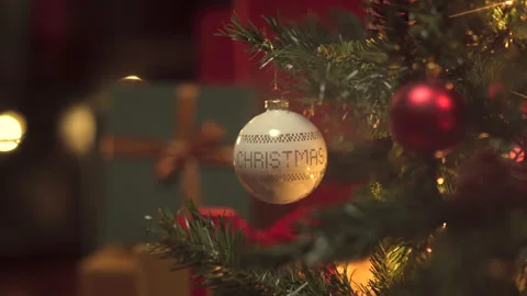 Christmas tree decorations Stock Footage 143844331