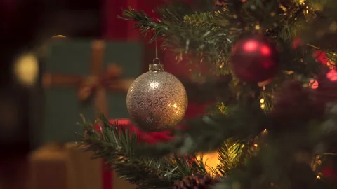 Christmas tree decorations Stock Footage 143847090
