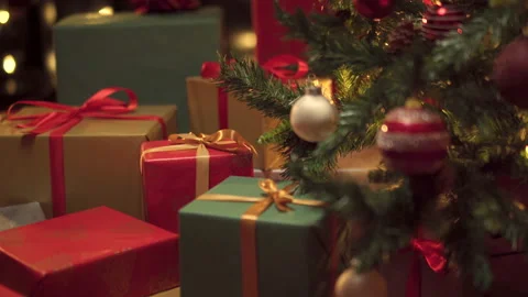 Christmas tree decorations Stock Footage 143847092