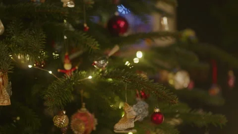 Christmas tree with decorations Stock Footage 265439899
