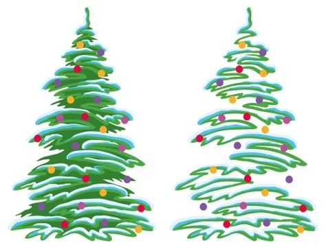 Christmas tree with decorations Stock Illustration