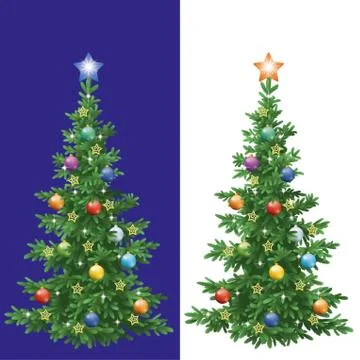Christmas tree with decorations Illustrazione stock