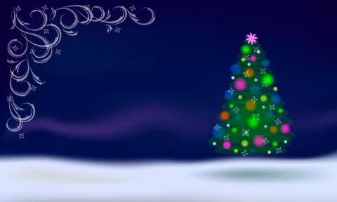 Christmas tree with decorations Stock Illustration