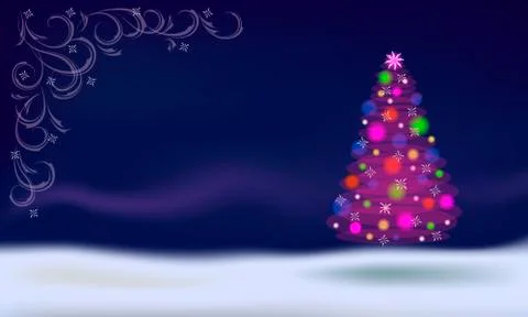 Christmas tree with decorations Stock Illustration