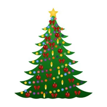 Christmas tree with decorations Stock Illustration