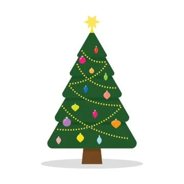 Christmas tree with decorations Stock Illustration