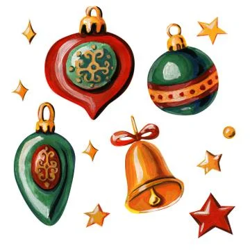 Christmas tree decorations. Stock Illustration