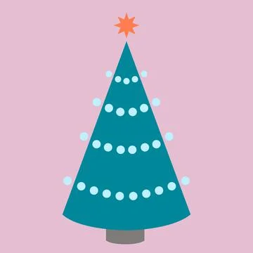Christmas tree with decorations Stock Illustration